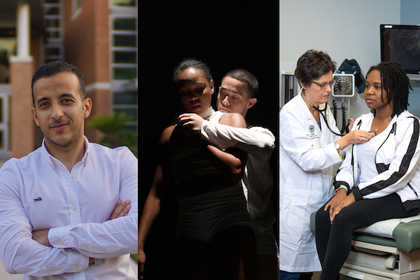 A collage of students from various medical, arts, and business graduate programs.
